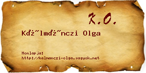 Kálmánczi Olga névjegykártya